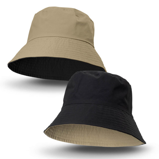 Ripstop Reversable Bucket Hats Black Taupe